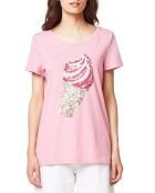 T-Shirt motif en sequins rose