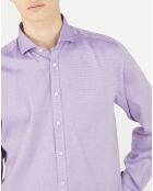 Chemise regular Kroos micro losanges violette