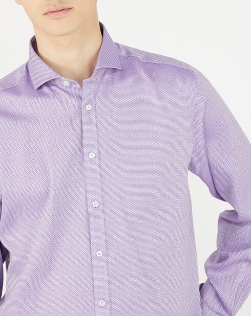 Chemise regular Kroos micro losanges violette