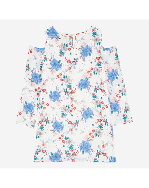 Robe épaules dénudées Fleur multicolore