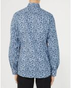 Chemise regular Figo feuillage bleue