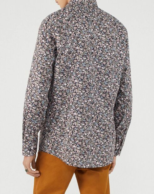 Chemise regular à fleurs bleu marine/multicolore