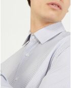 Chemise Slim Fit à rayures gris/blanc