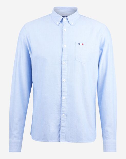 Chemise ajustée Cycas bleue