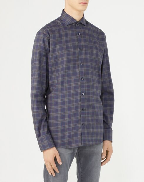 Chemise Slim fit tartan bleu/vert