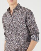 Chemise regular à fleurs bleu marine/multicolore