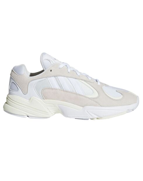 Baskets en Velours de Cuir & Mesh Yung-1 blanc moyen/beige