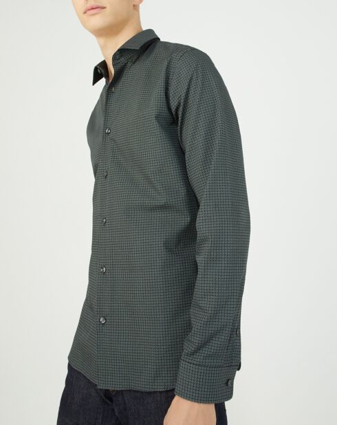 Chemise Slim Fit à carreaux noir/gris