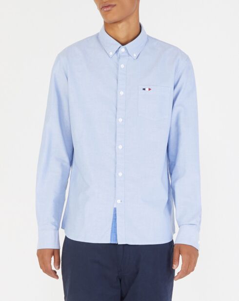 Chemise ajustée Cycas bleue