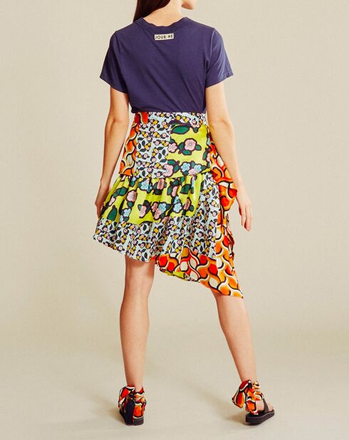 Jupe asymétrique Fleurie multicolore