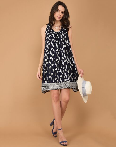 Robe tunique imprimée bleue
