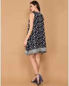 Robe tunique imprimée bleue