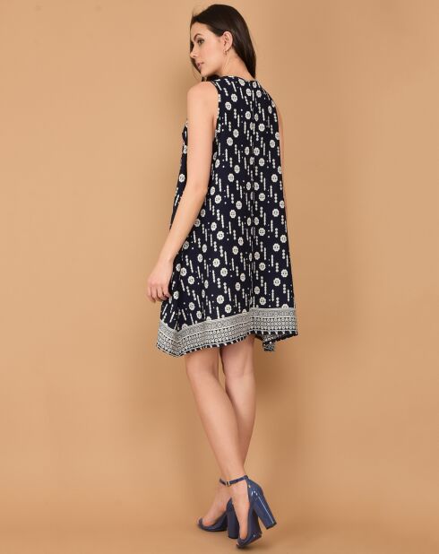 Robe tunique imprimée bleue