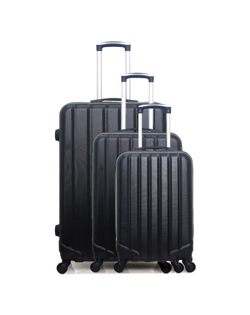 3 koffers 4 wielen Himalaya 55/65/75cm zwart