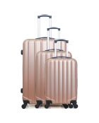 3 valigie 4 ruote Himalaya 55/65/75cm oro rosa