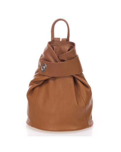 Cognac Cait Lederrucksack - 35x14x42 cm