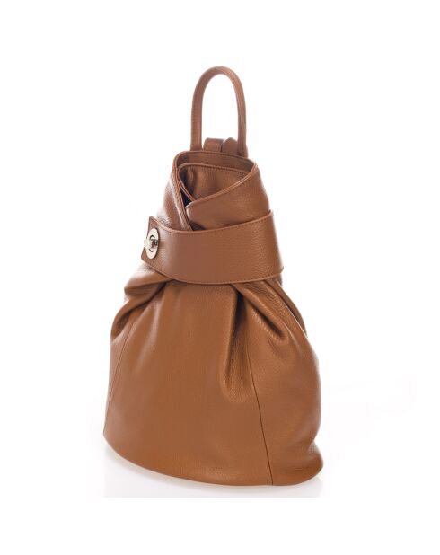 Cognac Cait Lederrucksack - 35x14x42 cm