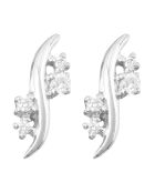 Boucles d'oreilles Ondula Diamants 0.06 ct or blanc