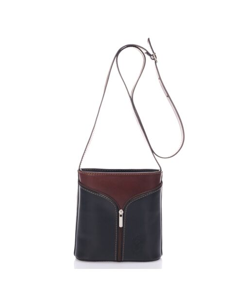 Sac bandoulière en Cuir Spencer marron - 18x7x19 cm