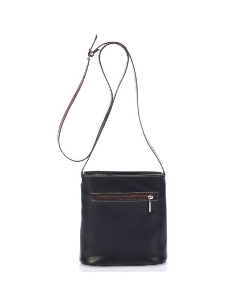 Sac bandoulière en Cuir Spencer marron - 18x7x19 cm