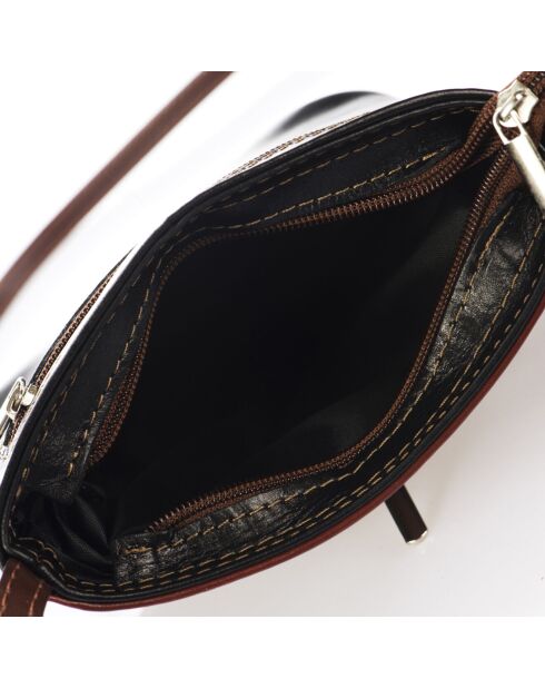 Sac bandoulière en Cuir Spencer marron - 18x7x19 cm