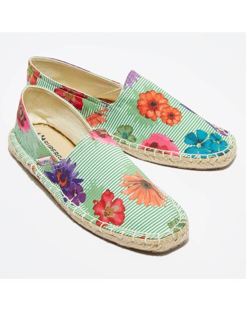 Espadrilles fleuries vertes