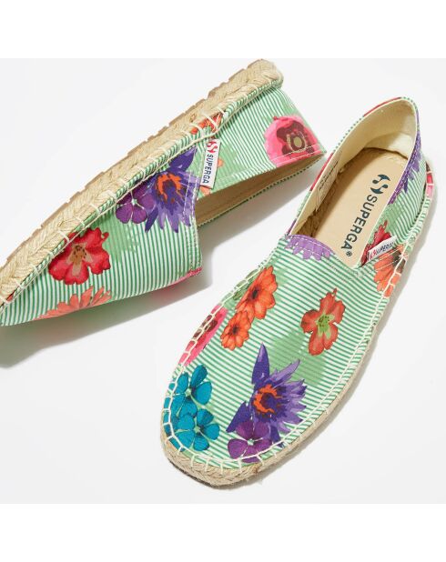 Espadrilles fleuries vertes