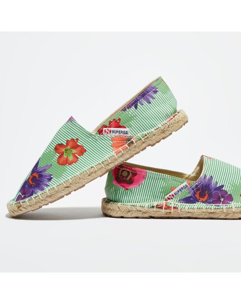 Espadrilles fleuries vertes