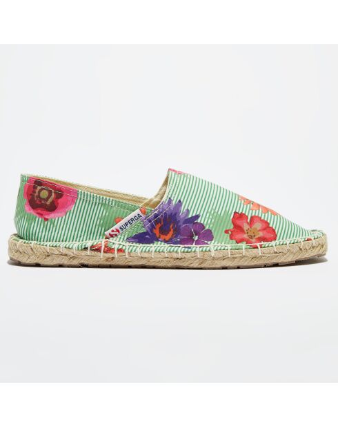 Espadrilles fleuries vertes