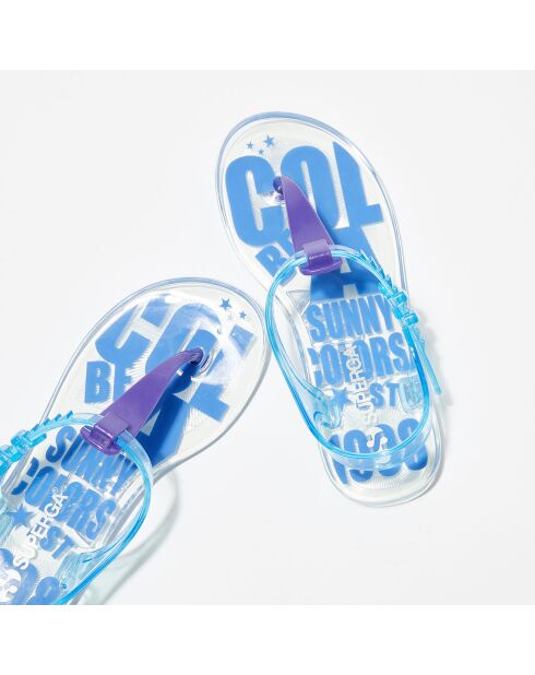 Slingbacks transparentes bleu/violet