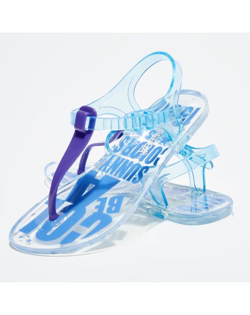 Slingbacks transparentes bleu/violet