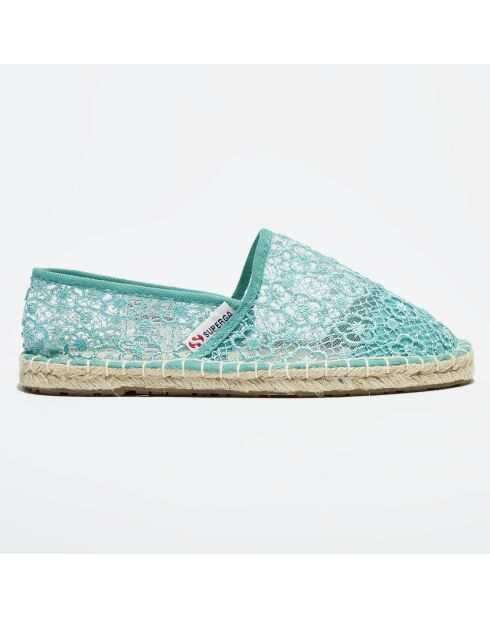 Türkisblaue bestickte Espadrilles