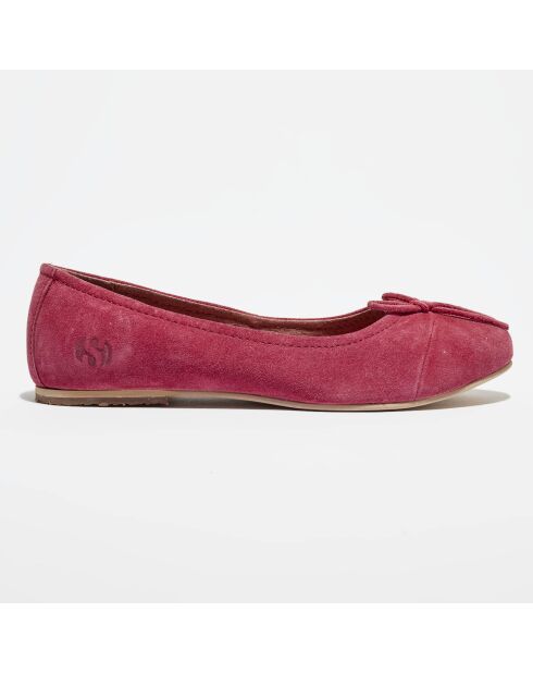 Ballerines en velours de cuir  vin