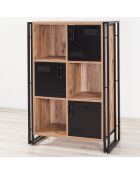 Meuble de rangement cosmo neva pin/noir - 89x127x35 cm