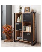 Meuble de rangement cosmo neva pin/noir - 89x127x35 cm