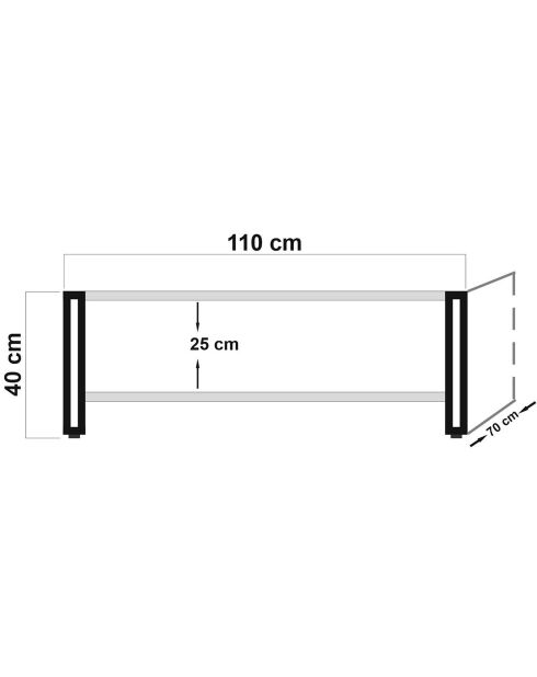 Table basse cosmo rectus pin/noir - 110x40x70 cm