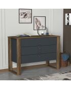 Commode Bumerang noyer/anthracite - 110x76x45 cm