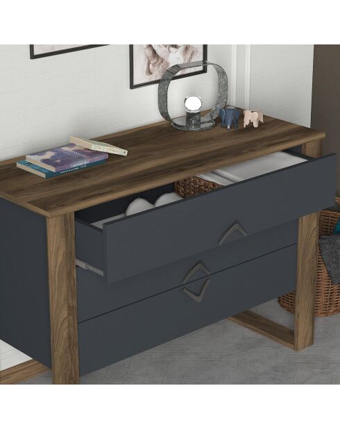 Commode Bumerang noyer/anthracite - 110x76x45 cm