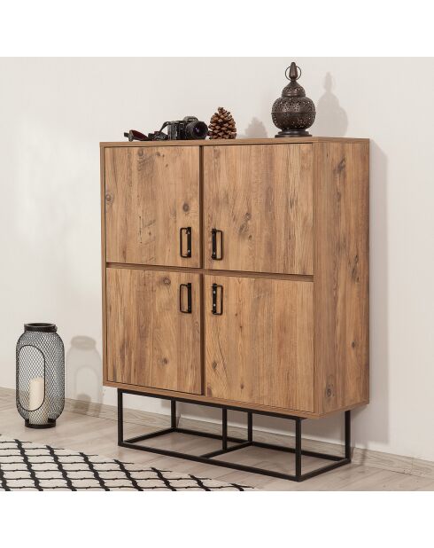 Commode quantum solo pin/noir - 93x115x36 cm