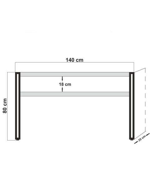 Console cosmo dresuar pin/noir - 140x80x35 cm