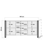 Buffet 2 portes cosmo rio pin/noir - 160x80x45 cm
