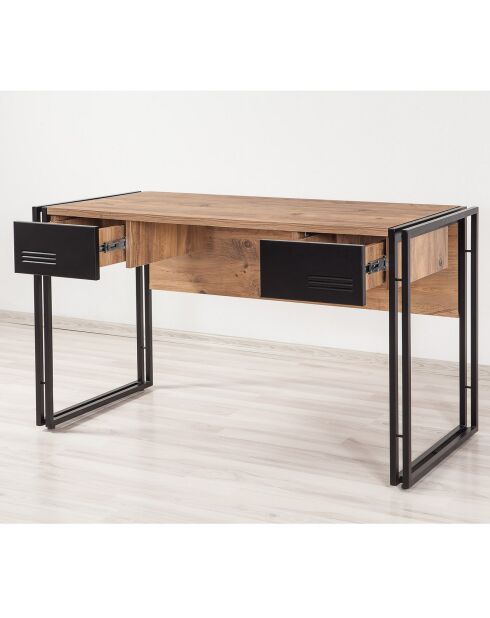 Bureau cosmo siesta pin/noir - 139x75x60 cm