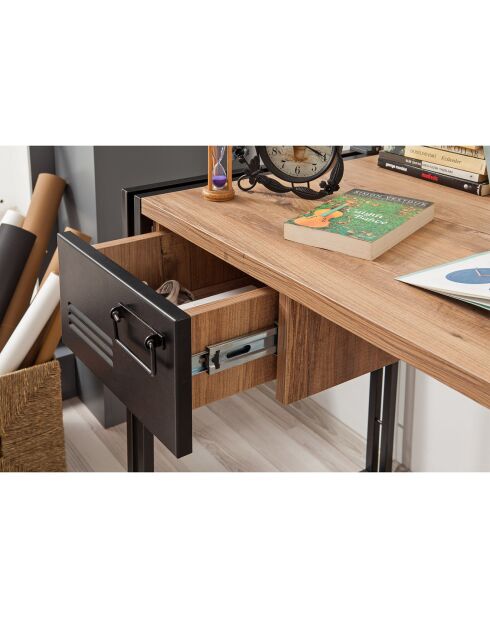 Bureau cosmo siesta pin/noir - 139x75x60 cm