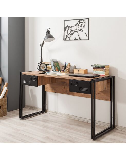 Bureau cosmo siesta pin/noir - 139x75x60 cm