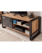 Meuble tv cosmo foris pin/noir - 130x50x45 cm