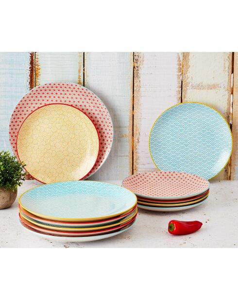 Service Les essentiels Color multicolore - 18 pièces