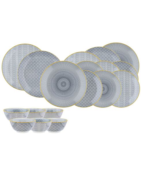 Service Les essentiels Eclipse gris anthracite - 18 pièces