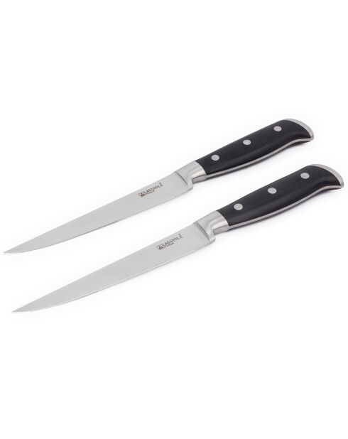2 Couteaux à steak forgés noir/argenté