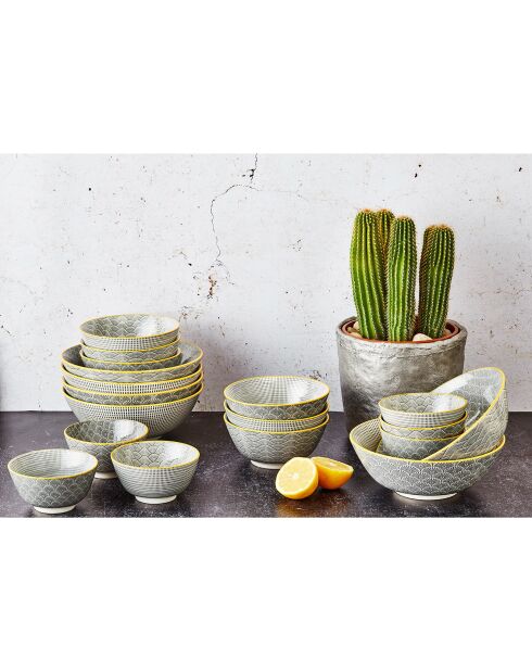 6 Bols petit-déjeuner Pattern Eclipse gris anthracite - D.15 cm