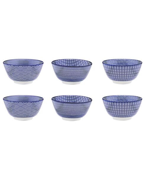 6 Bols apéritif Pattern Dark blue bleu foncé - D.12 cm